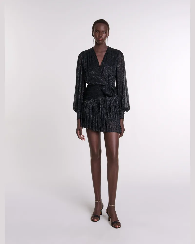 Maje Kurzes Lamé-kleid - Abendkleid - Schwarz Schwarz