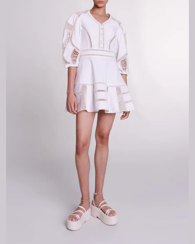 Maje Kurzes Voluminöses Kleid - Ecru Ecru