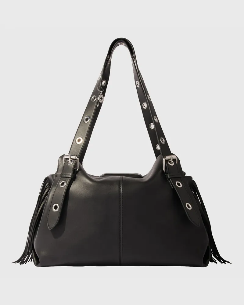 Maje Tasche Miss M Xl Aus Glattleder - Schwarz Schwarz