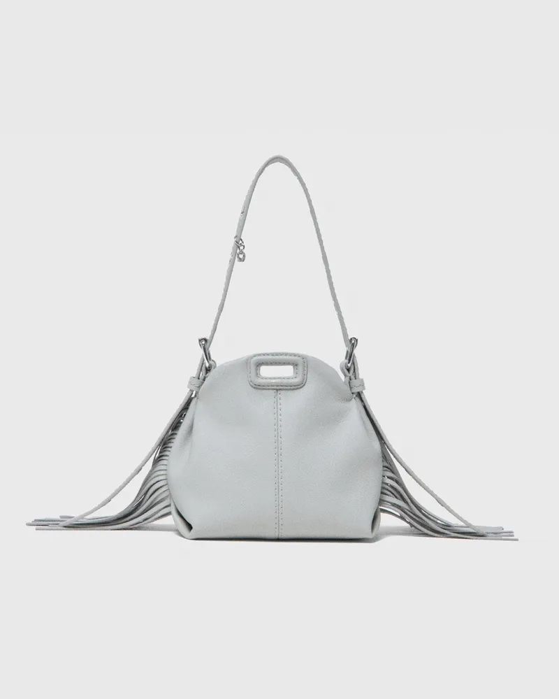 Maje Micro-tasche Miss M Aus Narbenleder - Grau Hellgrau