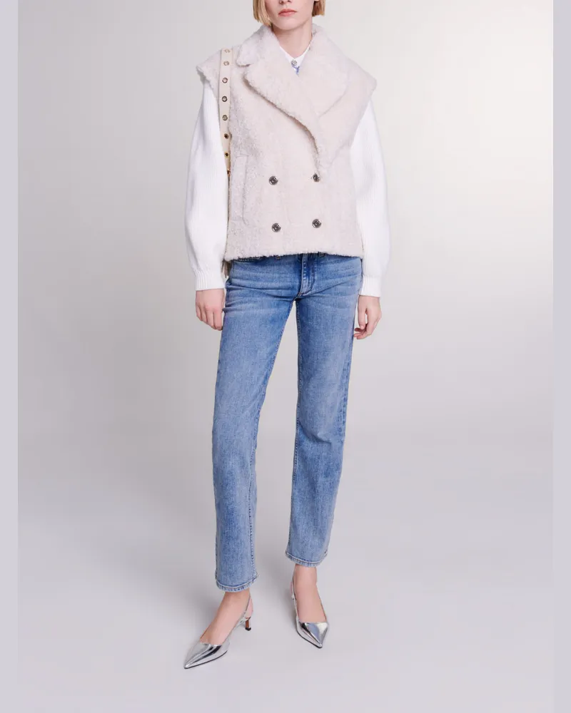 Maje Blouson Aus 2 Materialien - Beige Beige