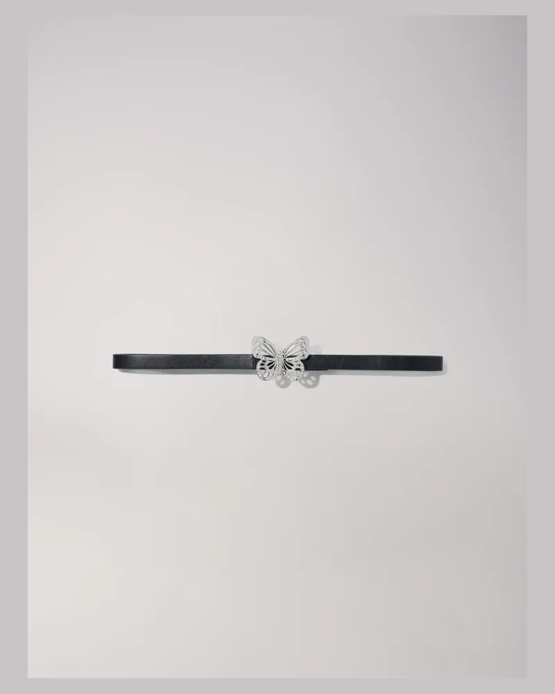 Maje Schmaler Schmetterlingsgürtel - Silber Silber