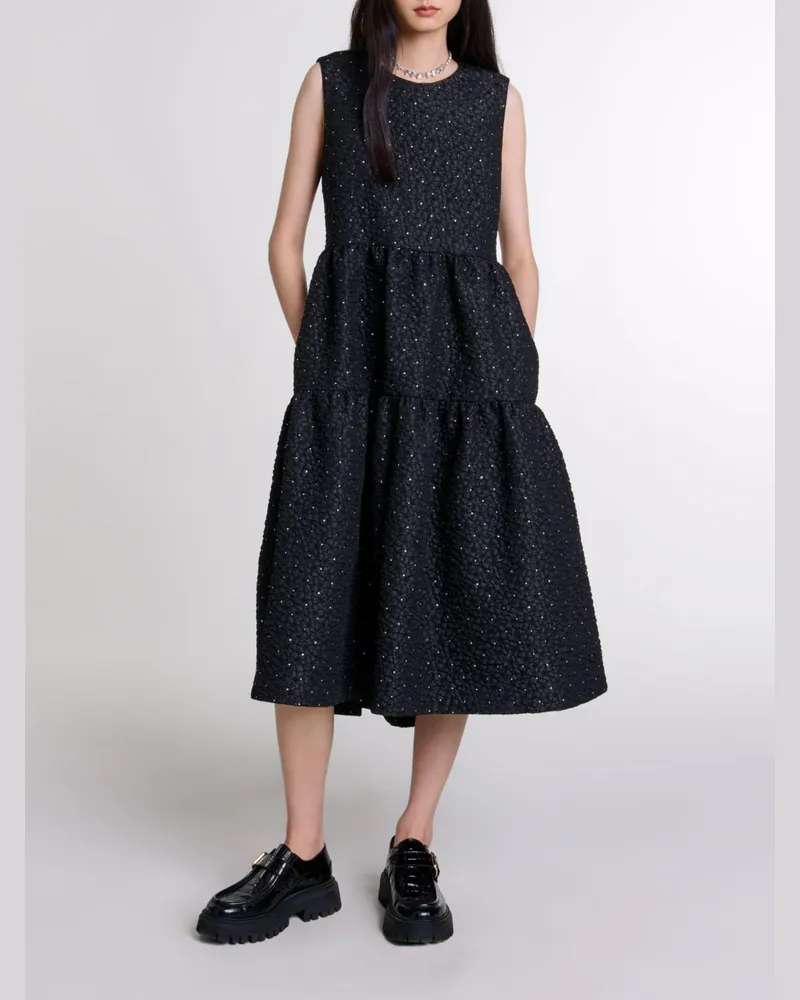 Maje Langes Kleid Mit Strass - Festliche Kleidung - Schwarz Schwarz