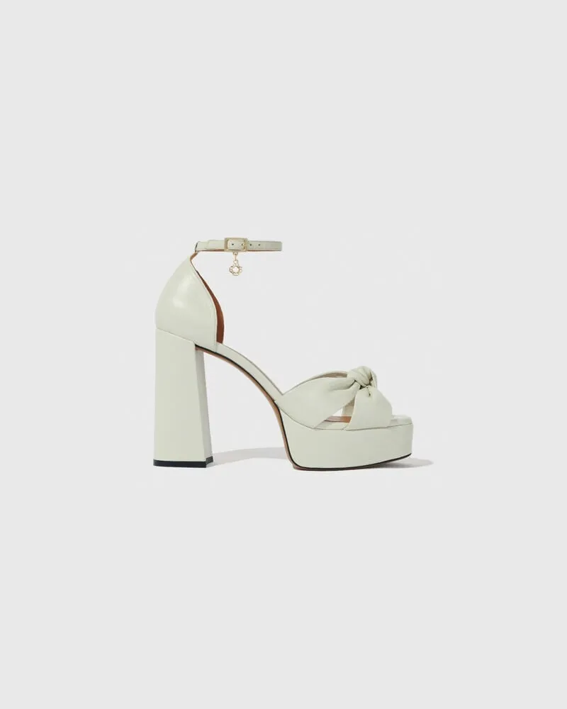 Maje Plateausandalen Aus Leder - Ecru Ecru