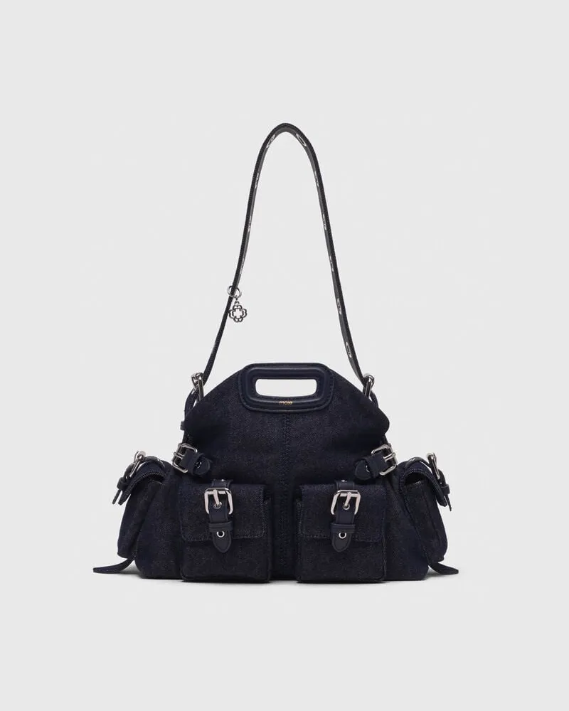 Maje Tasche Miss M Pockets Aus Denim - Marineblau Marine