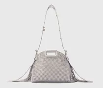 Tasche Miss M Mini Metall, Strass - Silber