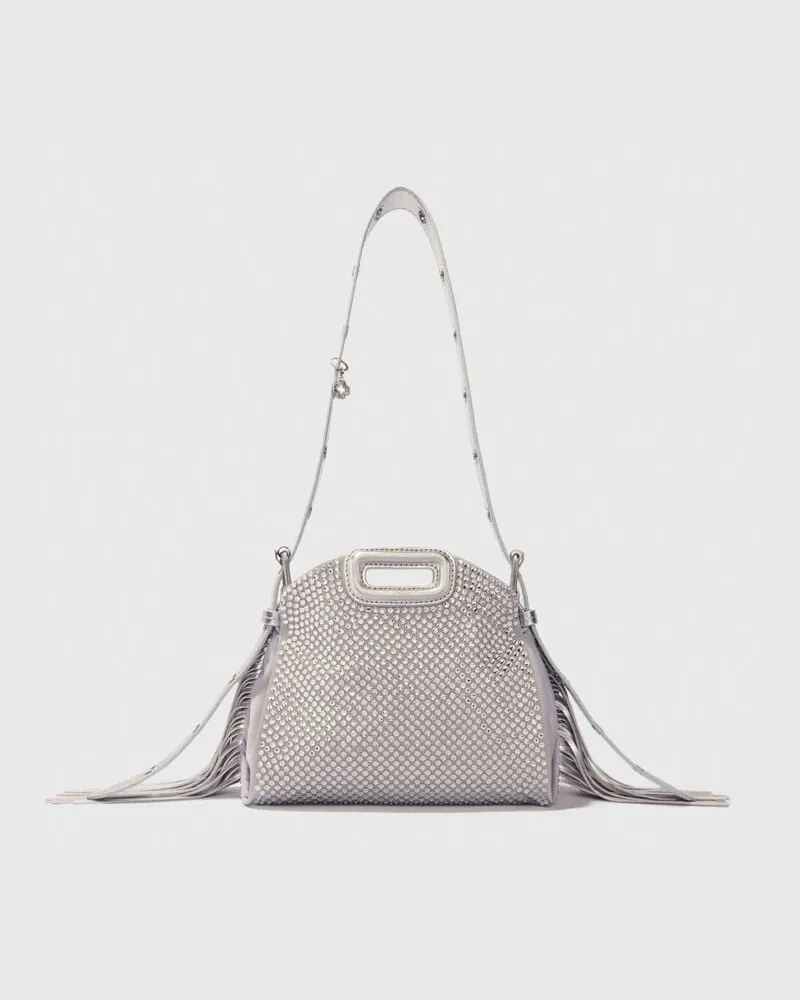 Maje Tasche Miss M Mini Metall, Strass - Silber Silber