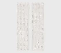Woll-halbhandschuhe Mit Strass - Ecru