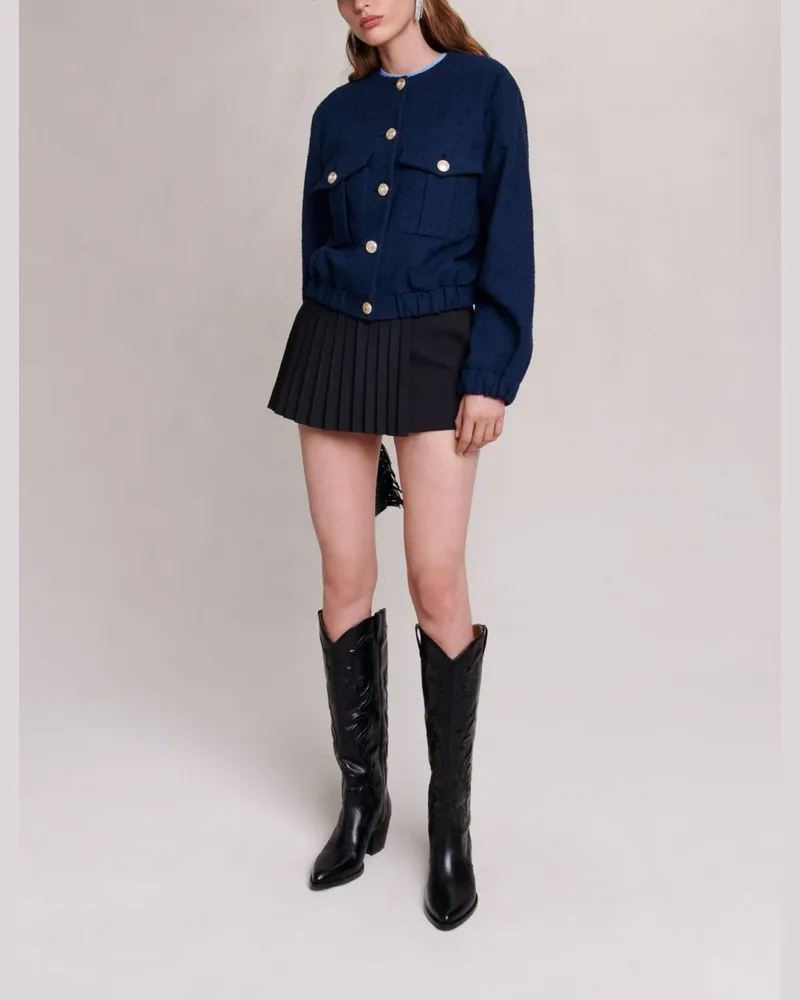Maje Kurze Bomberjacke - Marineblau Marine