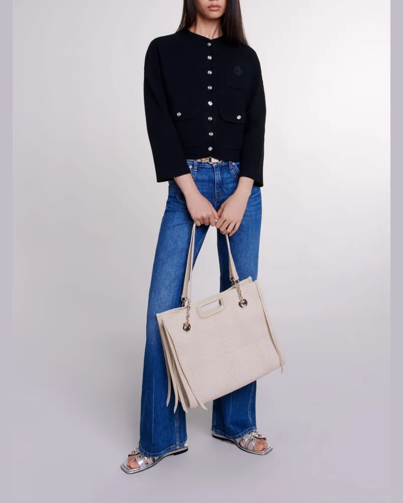 Maje Kurzer Strick-cardigan - Schwarz Schwarz