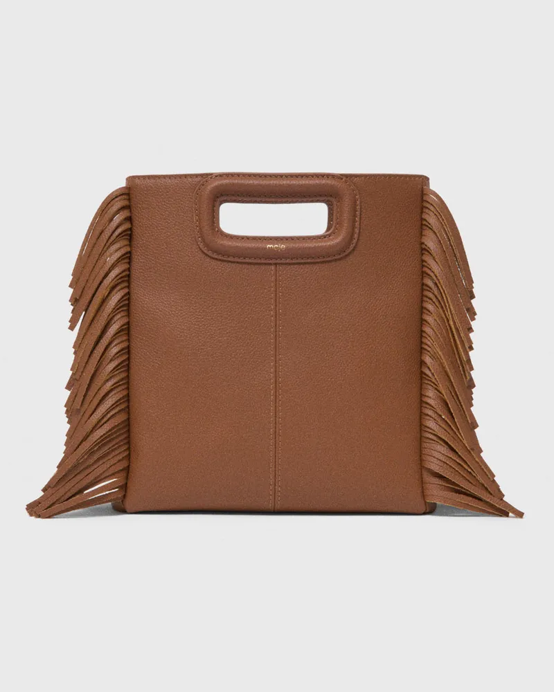 Maje M-tasche Aus Genarbtem Leder - Cognacfarbe Cognac