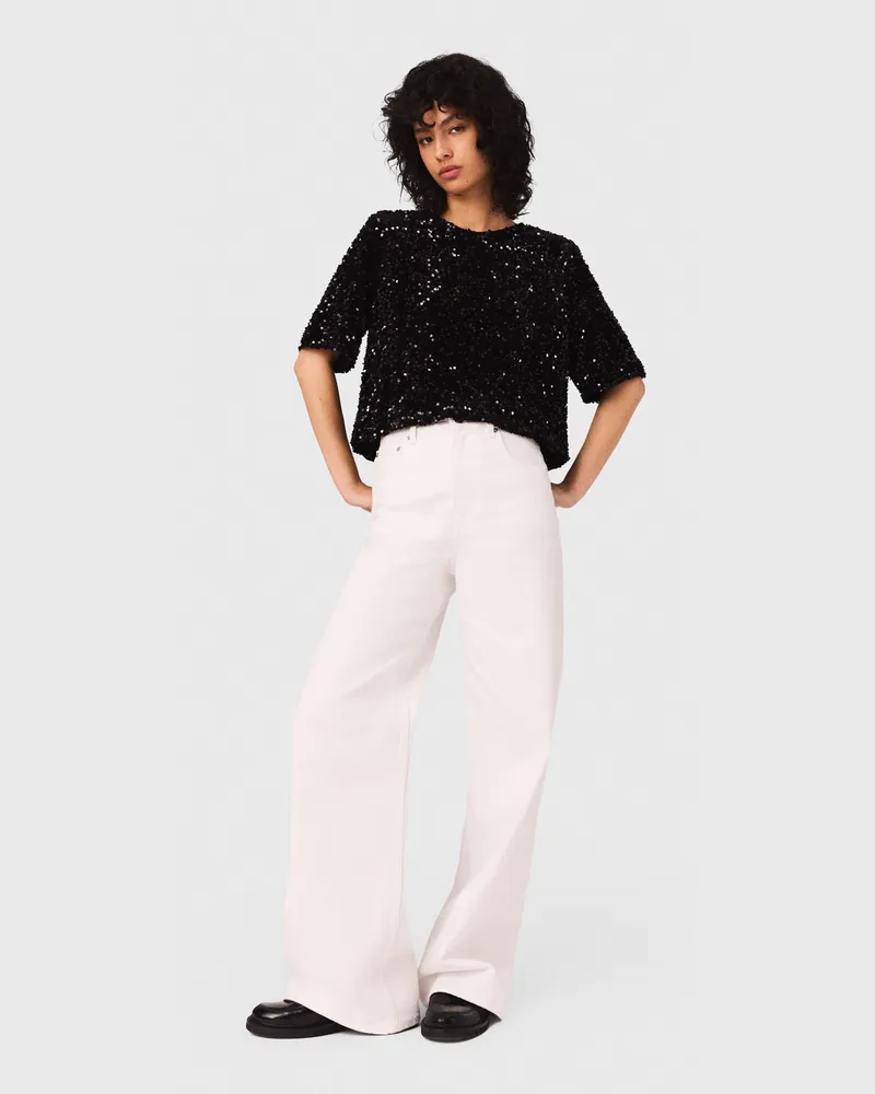 Maje Samt-top Mit Pailletten - Kleid mit Pailletten - Schwarz Schwarz