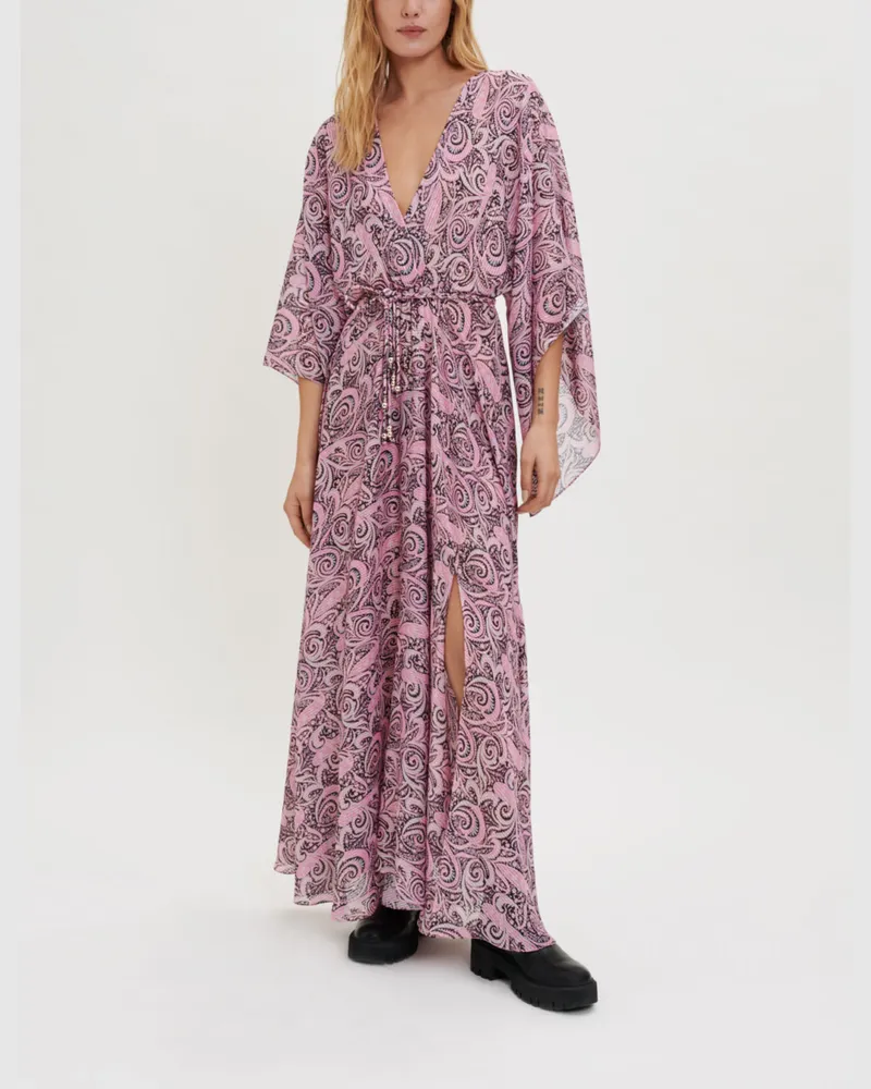 Maje Fließendes Schalkleid Mit Paisley-print - Paisley Rosa Paisley