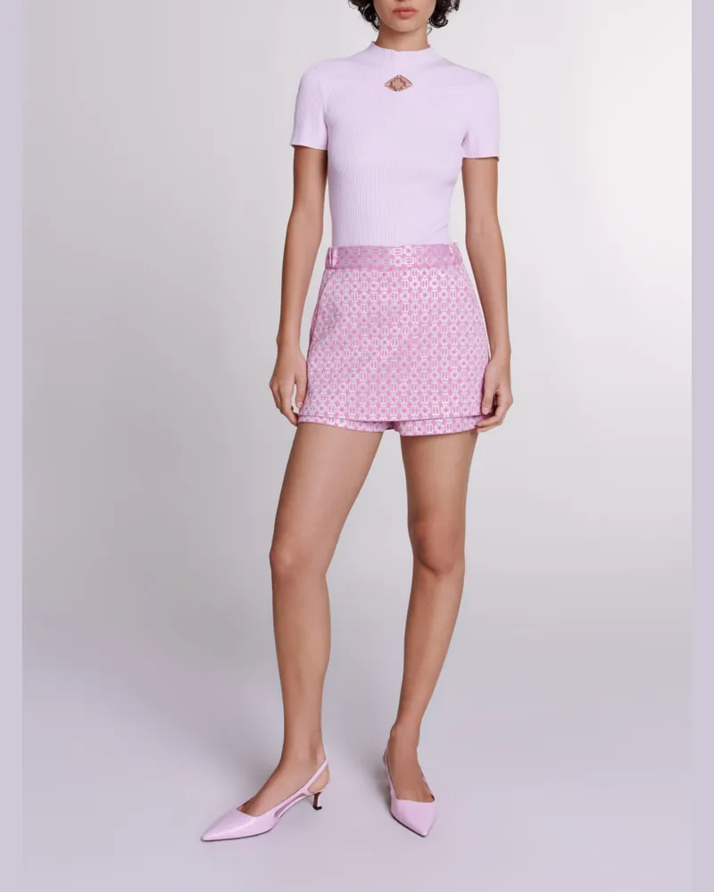 Maje Durchbrochenes Strick-top - Blassrosa Blassrosa