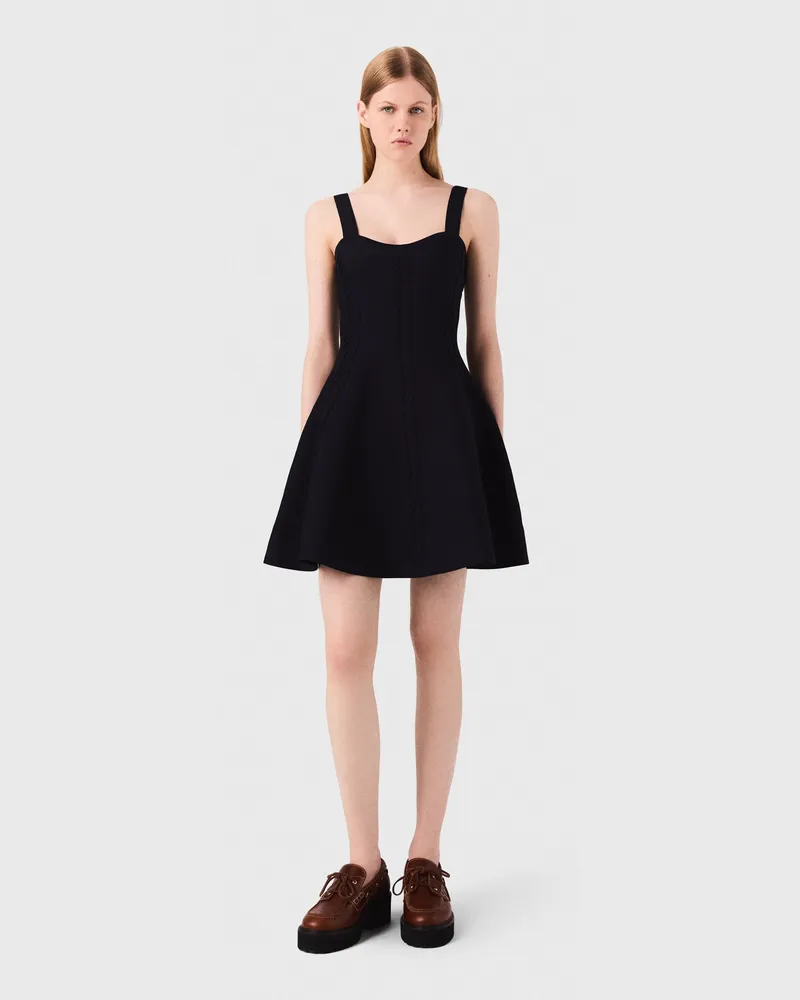 Maje Kurzes Strick-skaterkleid - Marineblau Marine