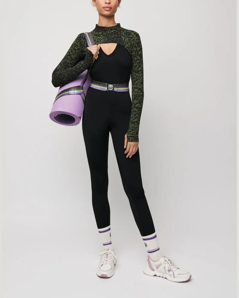 Maje Bedrucktes Mini-crop-top - Print Leopard Khaki Print