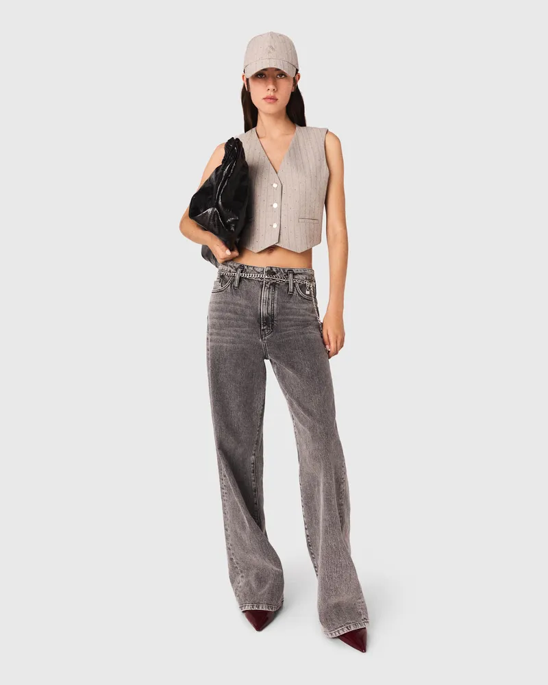 Maje Blazer Mit Strass - Grau Hellgrau