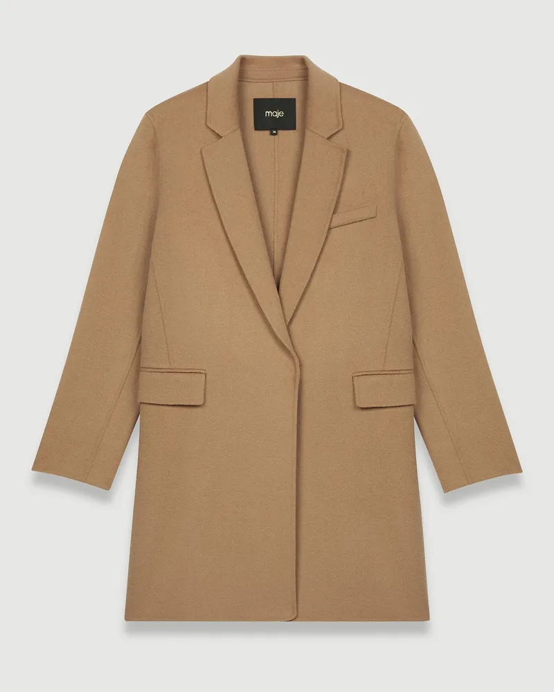 Maje Gerader Mantel - Kamel Kamel
