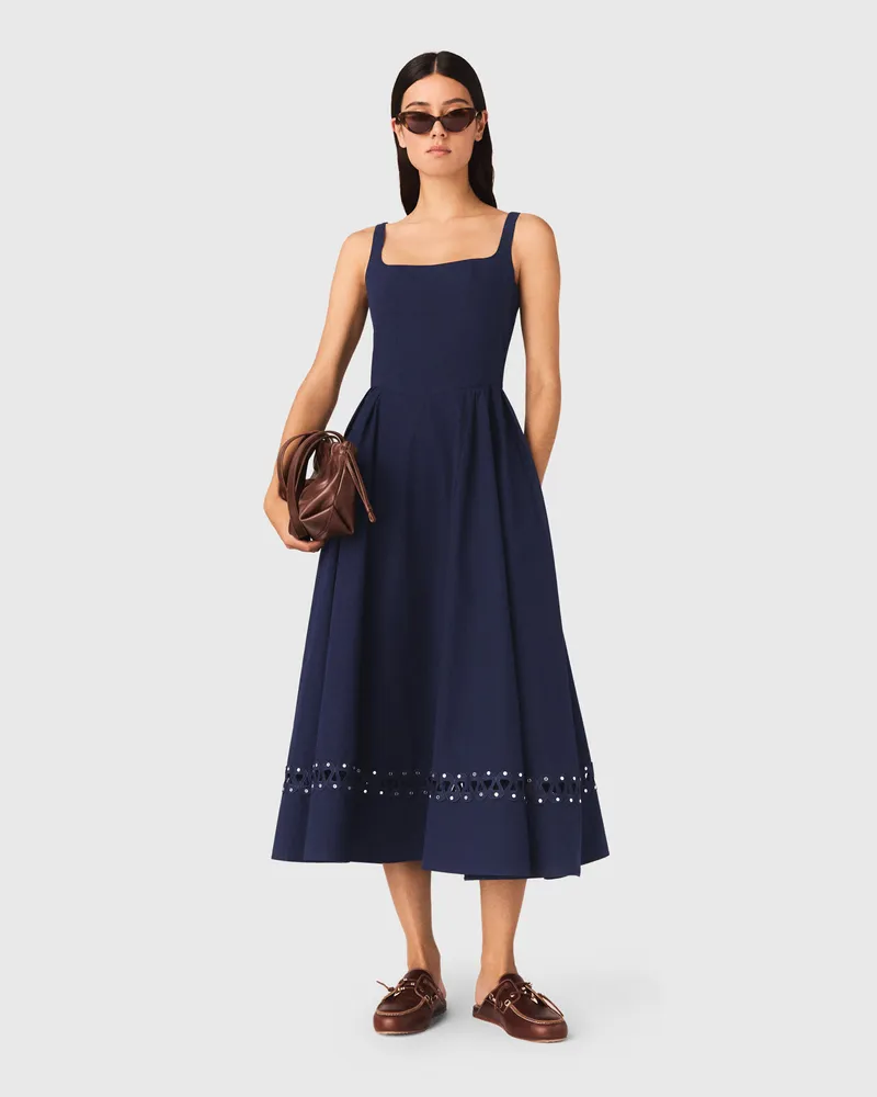 Maje Ausgestelltes Midikleid - Marineblau Marine
