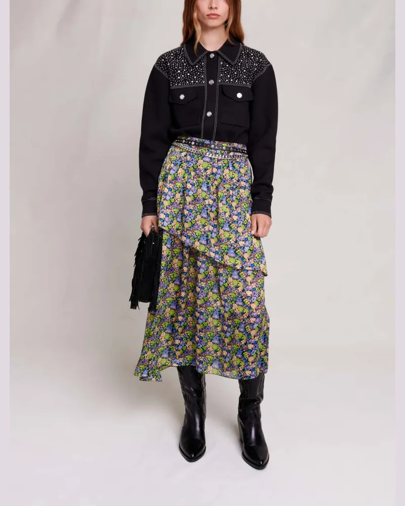 Maje Langer Blumenrock - Print Primeln Multico Print