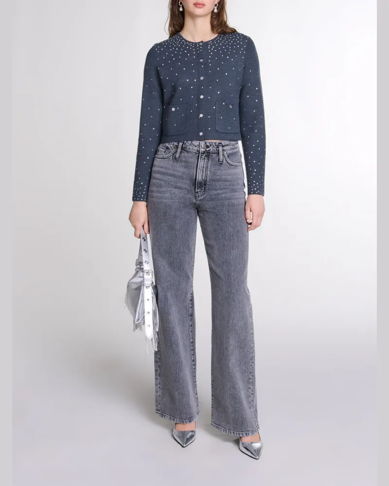 Maje Strickpullover Mit Strass - Festliche Kleidung - Grau Grau