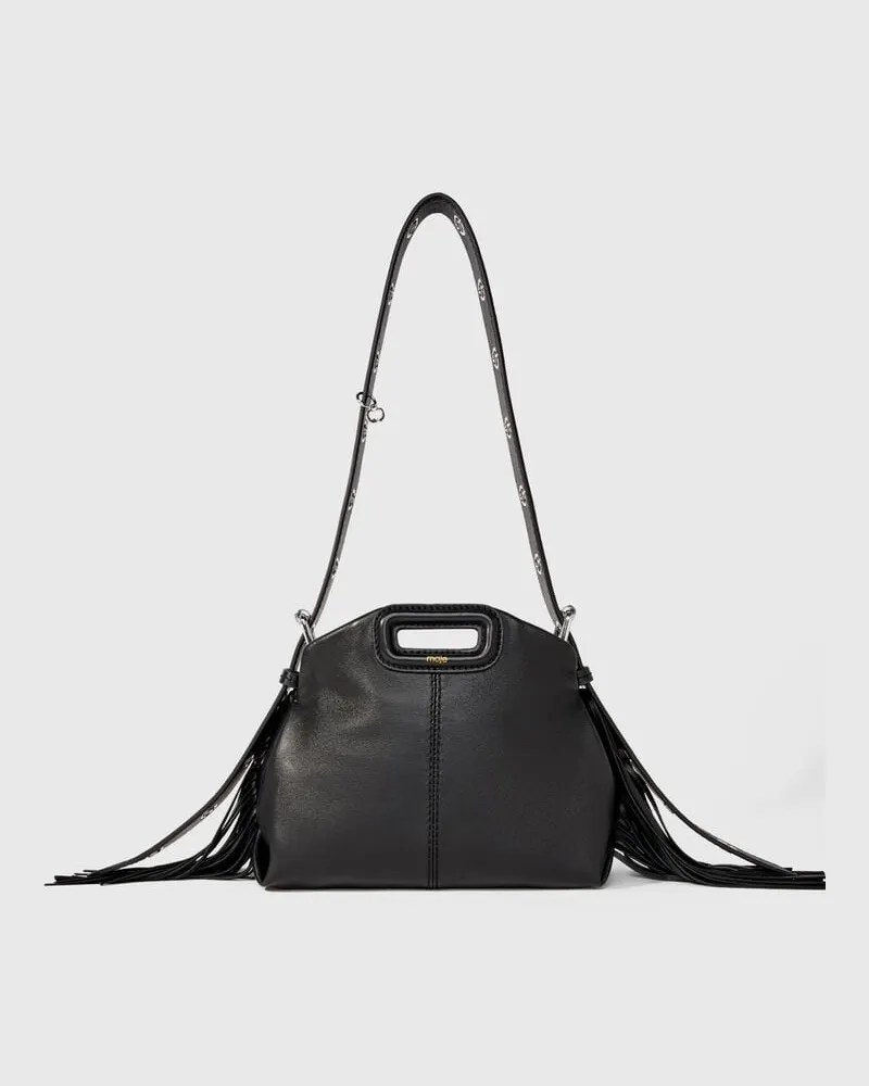 Maje Miss M Mini Tasche Aus Glattleder - Schwarz Schwarz