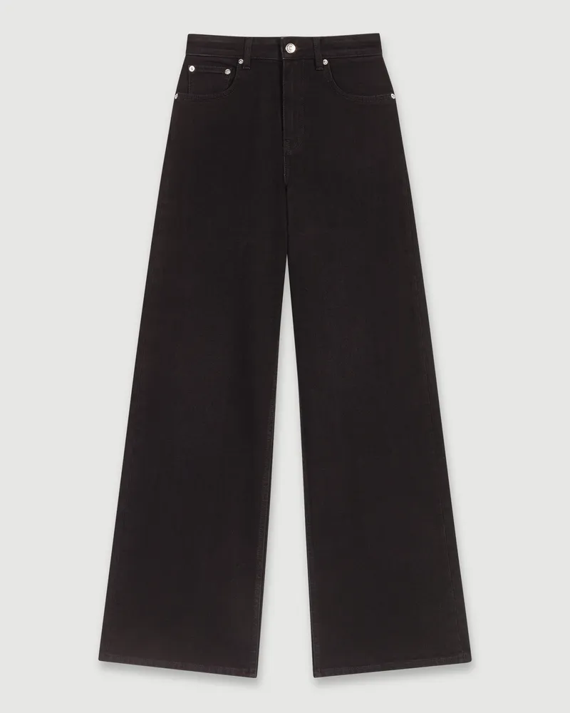 Maje Jeans Mit Weitem Bein - Schwarz Schwarz