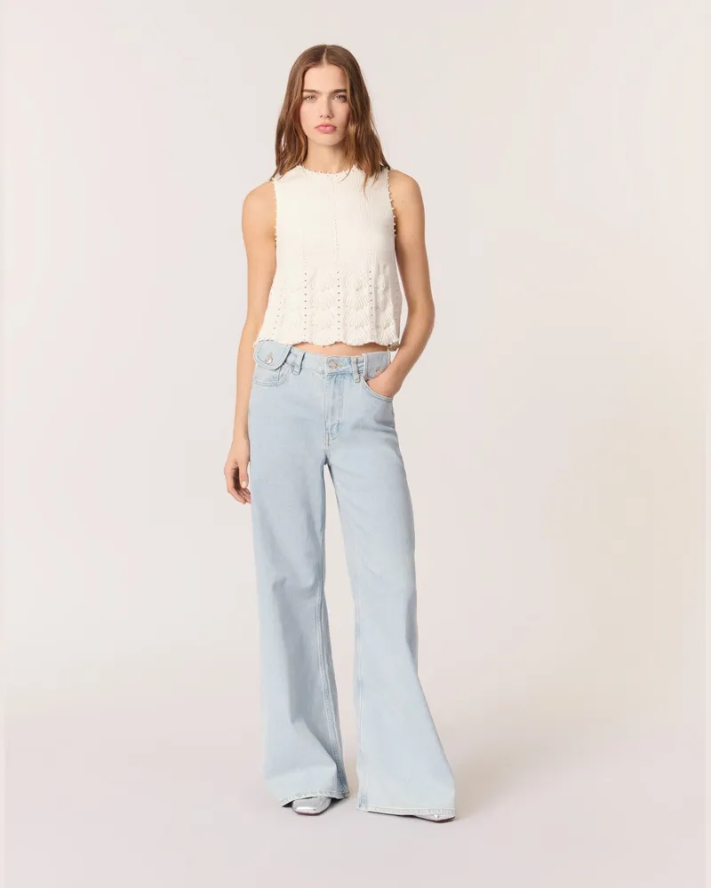 Maje Weite Jeans Mit Waschung - Blau Hellblau