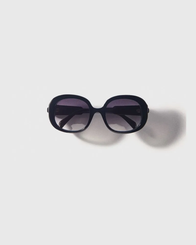 Maje Runde Sonnenbrille Aus Acetat - Schwarz Schwarz