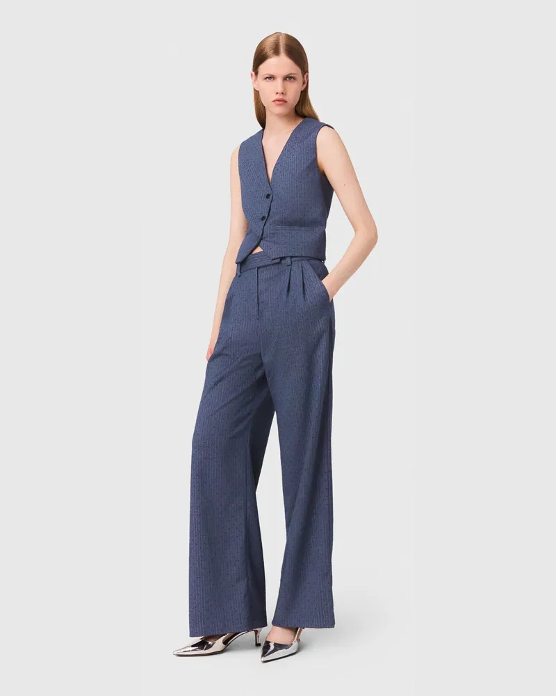 Maje Anzughose Mit Strass - Blau Blau