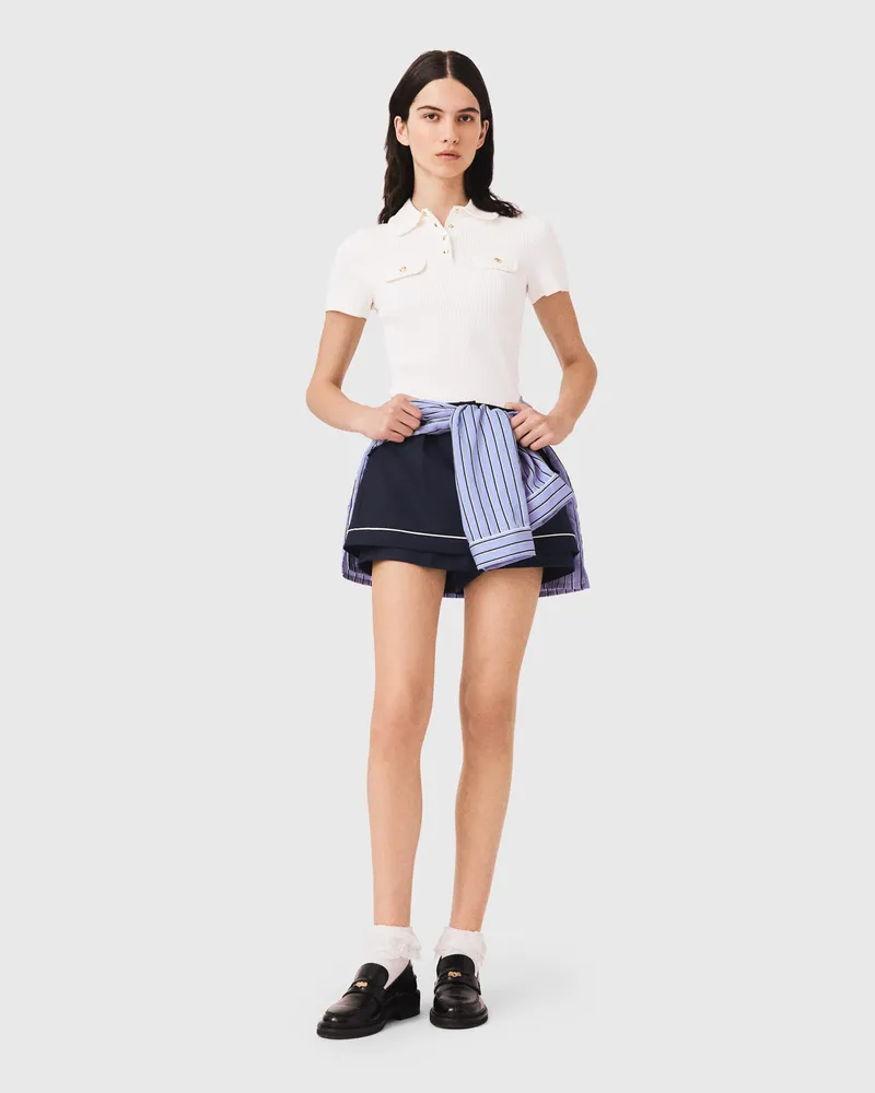 Maje Kurzarm-poloshirt Mit Taschen - Ecru Ecru