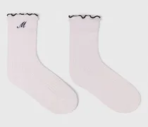 Pointelle-socken Aus Baumwolle - Weiß