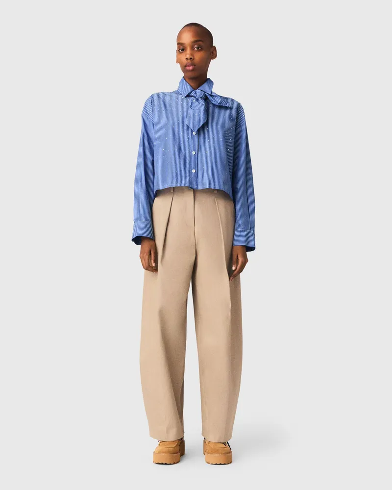 Maje Hemd Mit Abnehmbarem Einstecktuch - Blau Blau