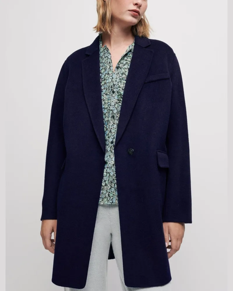 Maje Doubleface-mantel Im Jackenstil - Marineblau Marine