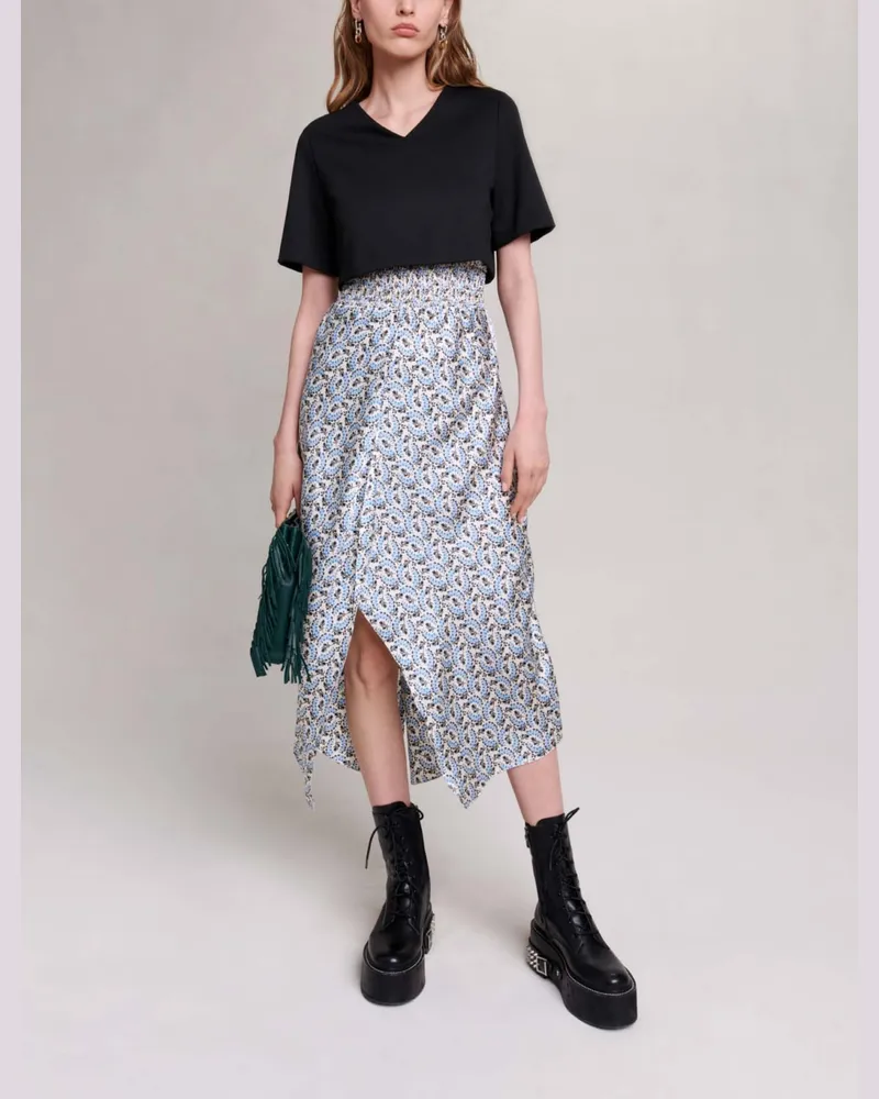 Maje 2-in-1-blumenkleid - Maiglöckchen Ecru/blau Maiglöckchen