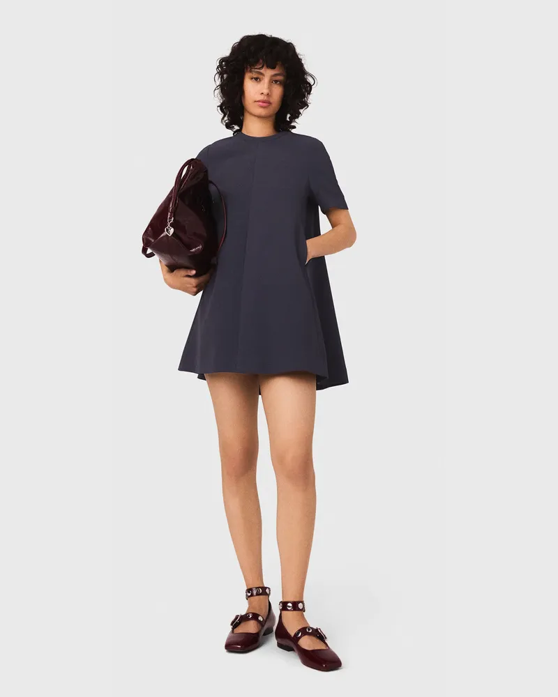Maje Trapezkleid Aus Schwerem Crêpe - Marineblau Marine