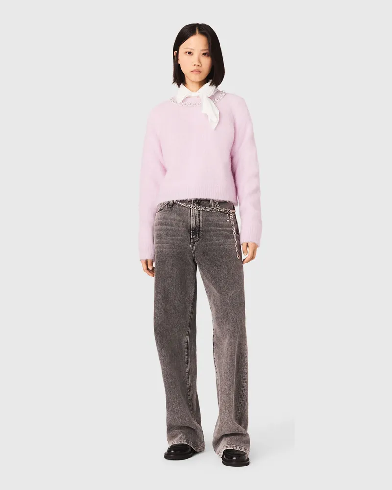 Maje Abnehmbarer Schmuckkragen-pullover - Rosa Rosa