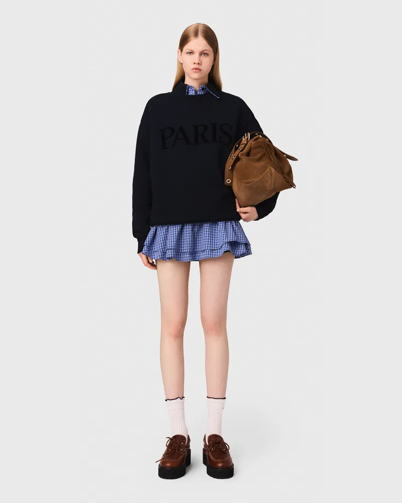Maje Sweatshirt Mit Paris-logo - Marineblau Marine