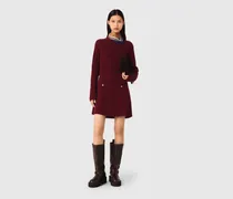 Strickkleid Mit Abnehmbarem Pulli - Rot Bordeaux