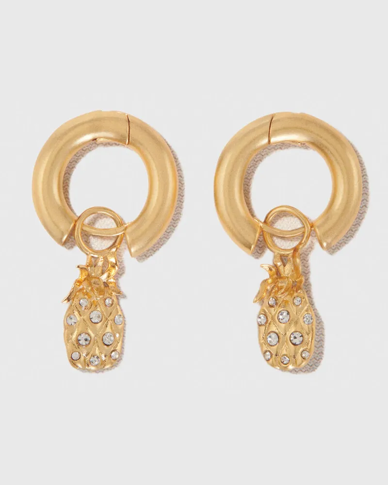 Maje Mini-creolen Ananasse Mit Strass - Golden Golden