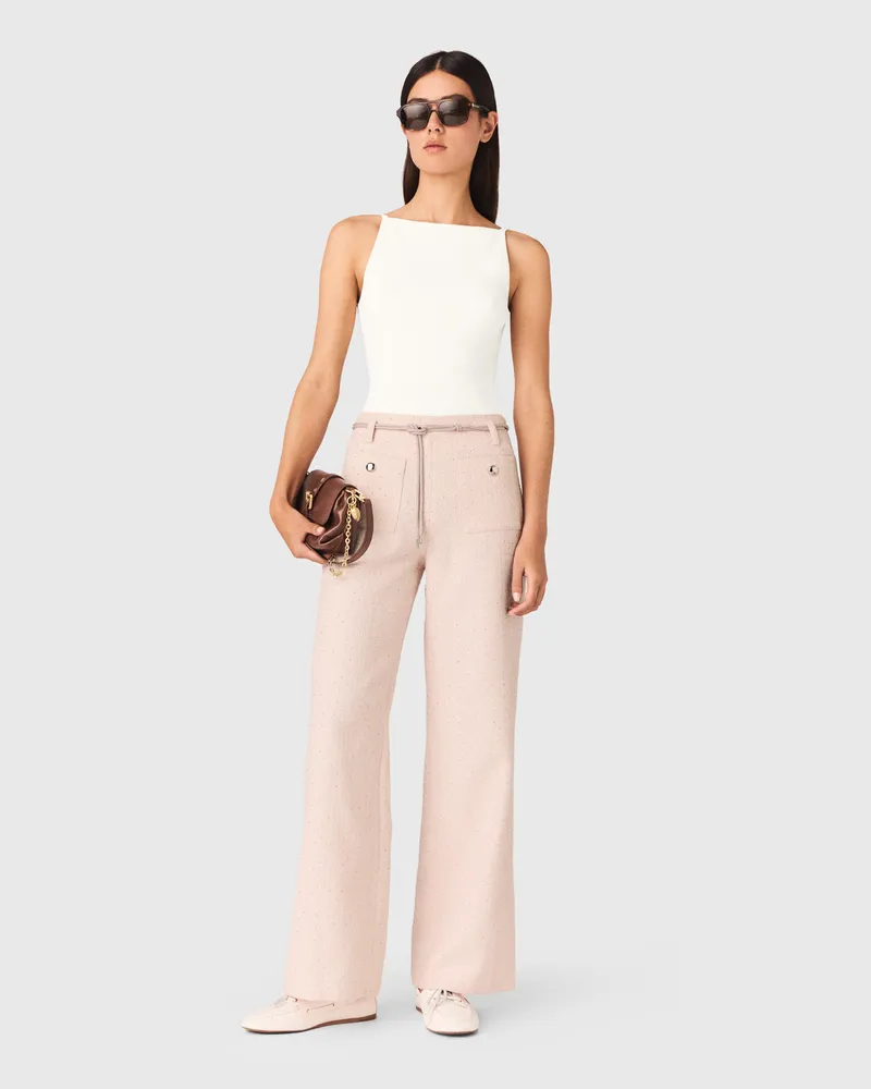 Maje Tweed-hose - Rosa Rosa