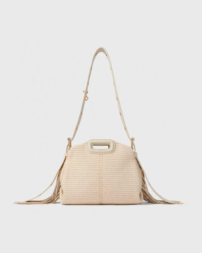 Maje Mini M-tasche Mit Basteffekt - Beige Beige