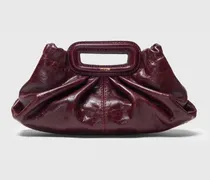 Mini-clutch Aus Craquelé-leder - Rot Bordeaux