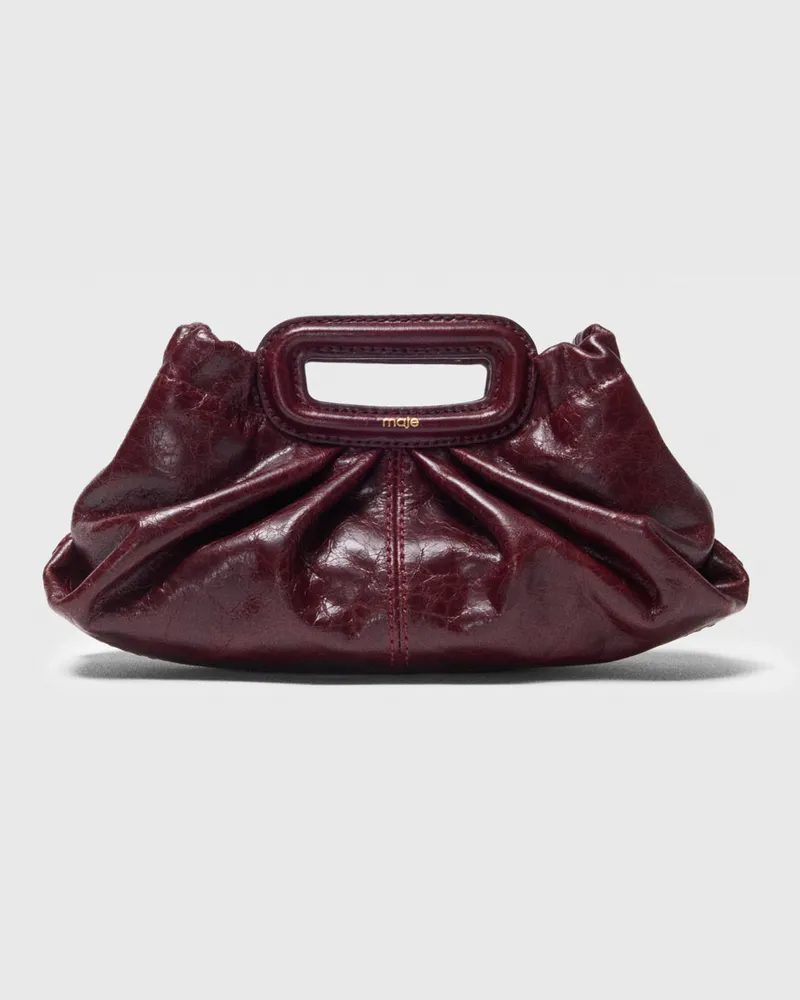 Maje Mini-clutch Aus Craquelé-leder - Rot Bordeaux Bordeaux