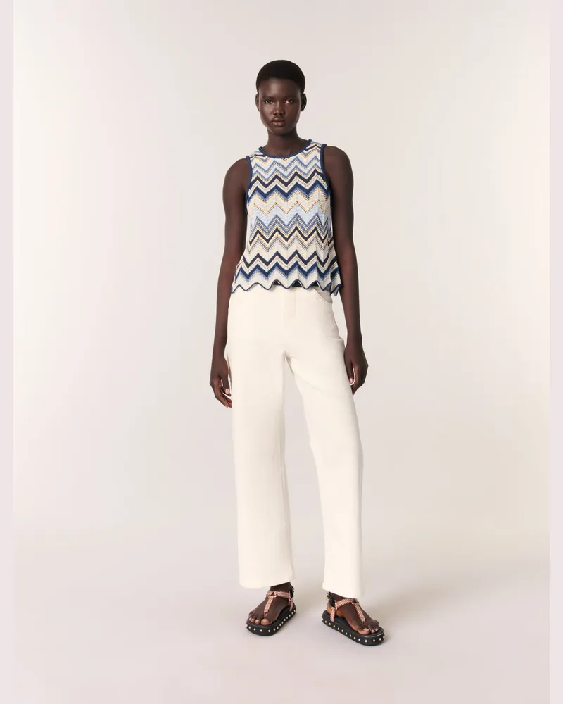 Maje Gehäkeltes Top - Blau/ecru Blau
