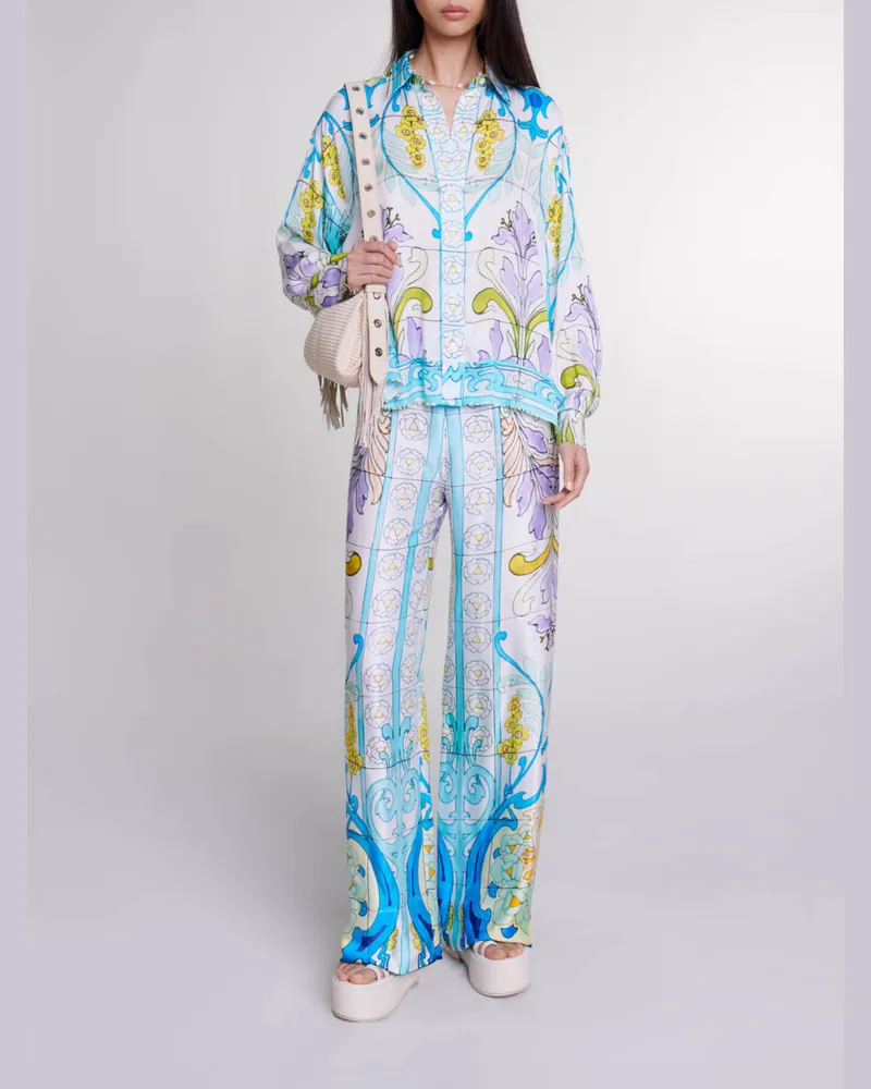 Maje Gemusterte Satinbluse - Imprime Mozaique Imprime