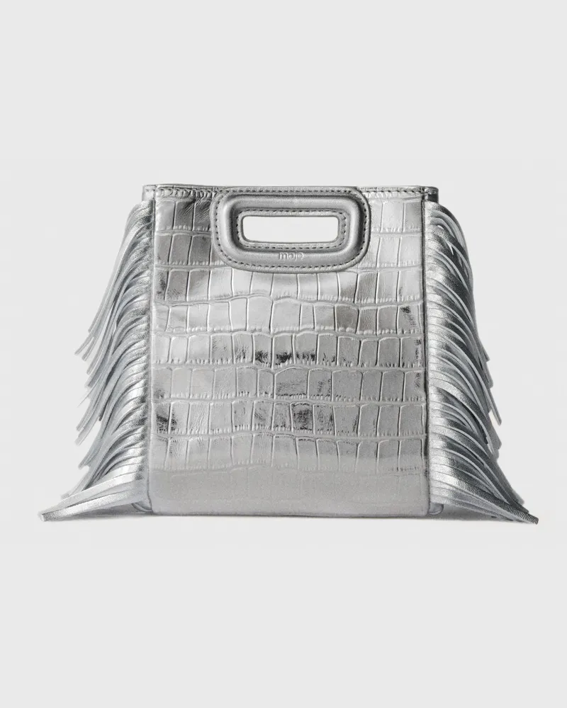 Maje M Mini-tasche Aus Krokodilleder - Festliche Kleidung - Silber Silber