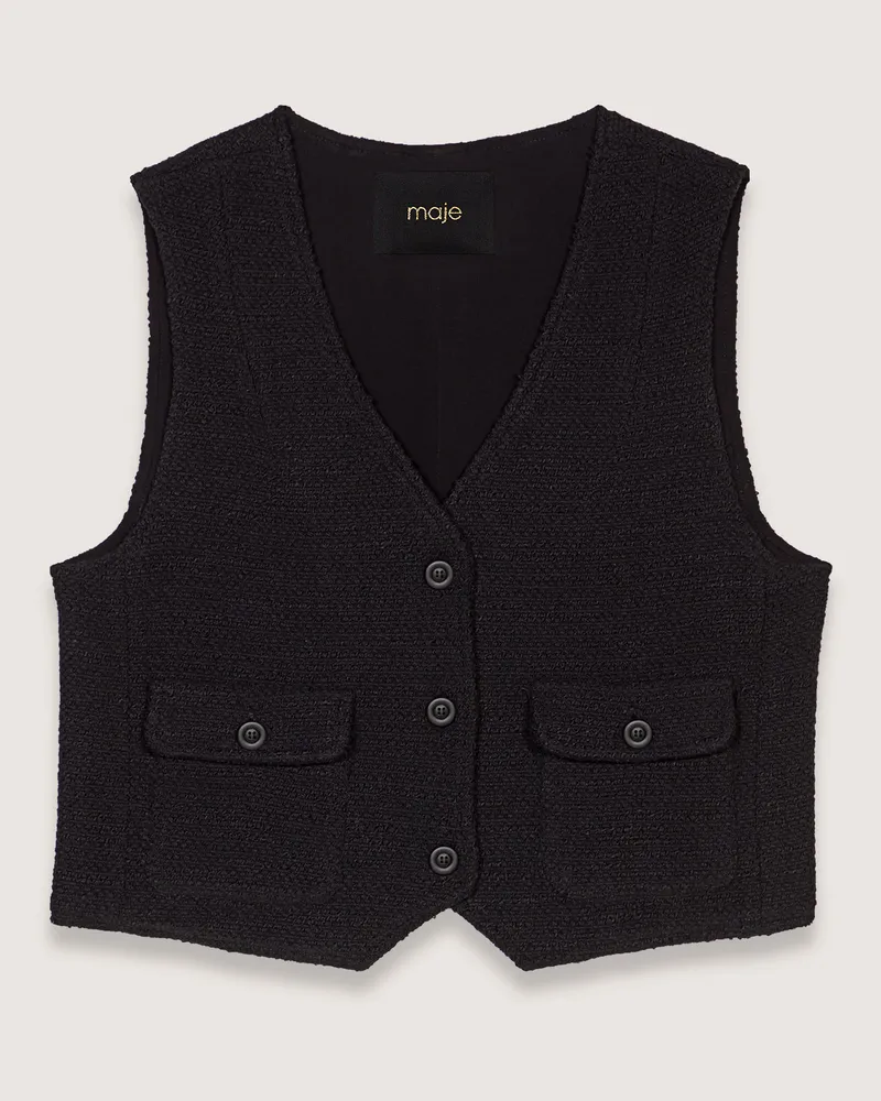 Maje Tweed-blazer - Schwarz Schwarz