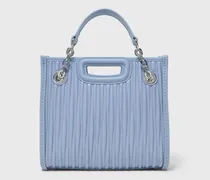 Mini-tragetasche, Gestepptes Leder - Blau