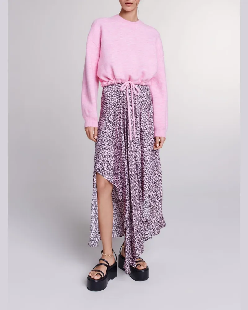Maje Kurzer Strickpulli Mit Kordel - Blassrosa Blassrosa